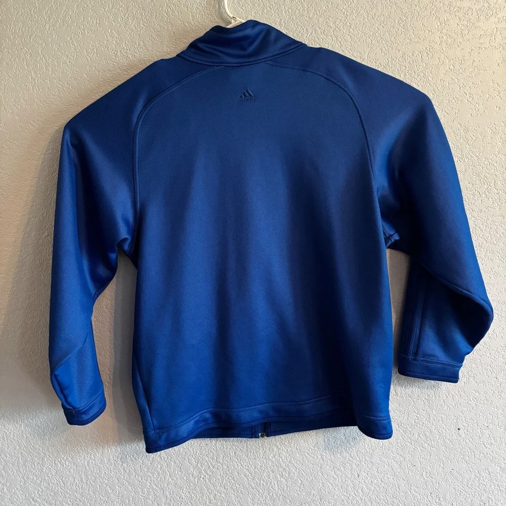 Vtg Adidas Mens Blue Full Zip Track Jacket Y2K Logo Oversized Large Streetwear